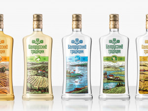 belarussian vodka 6 bottles 3D Model
