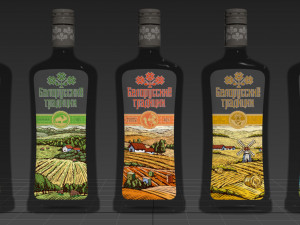 belarussian vodka 6 bottles 3D Model