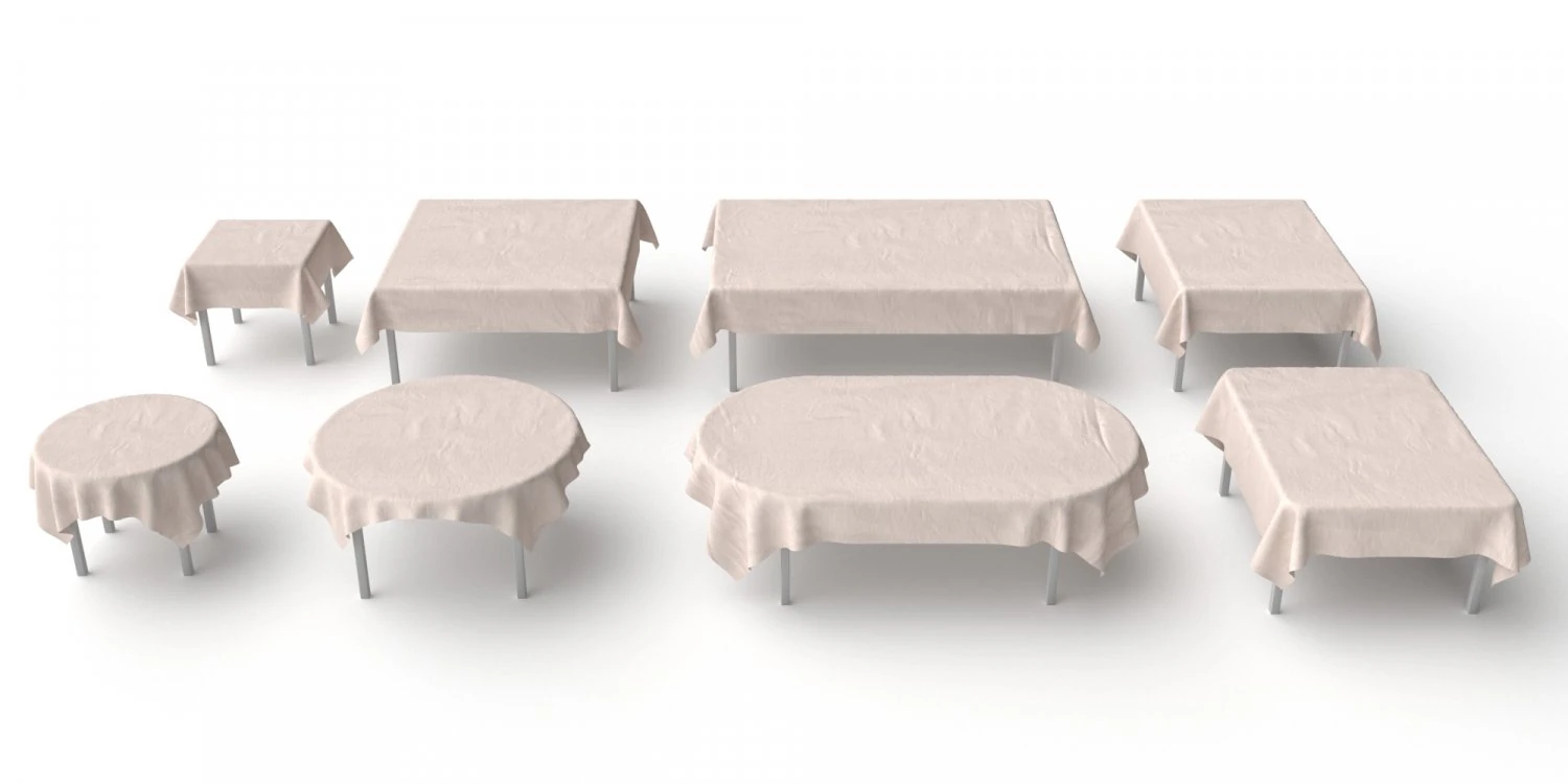 tablecloth pack 3D Model .c4d .max .obj .3ds .fbx .stl .blend