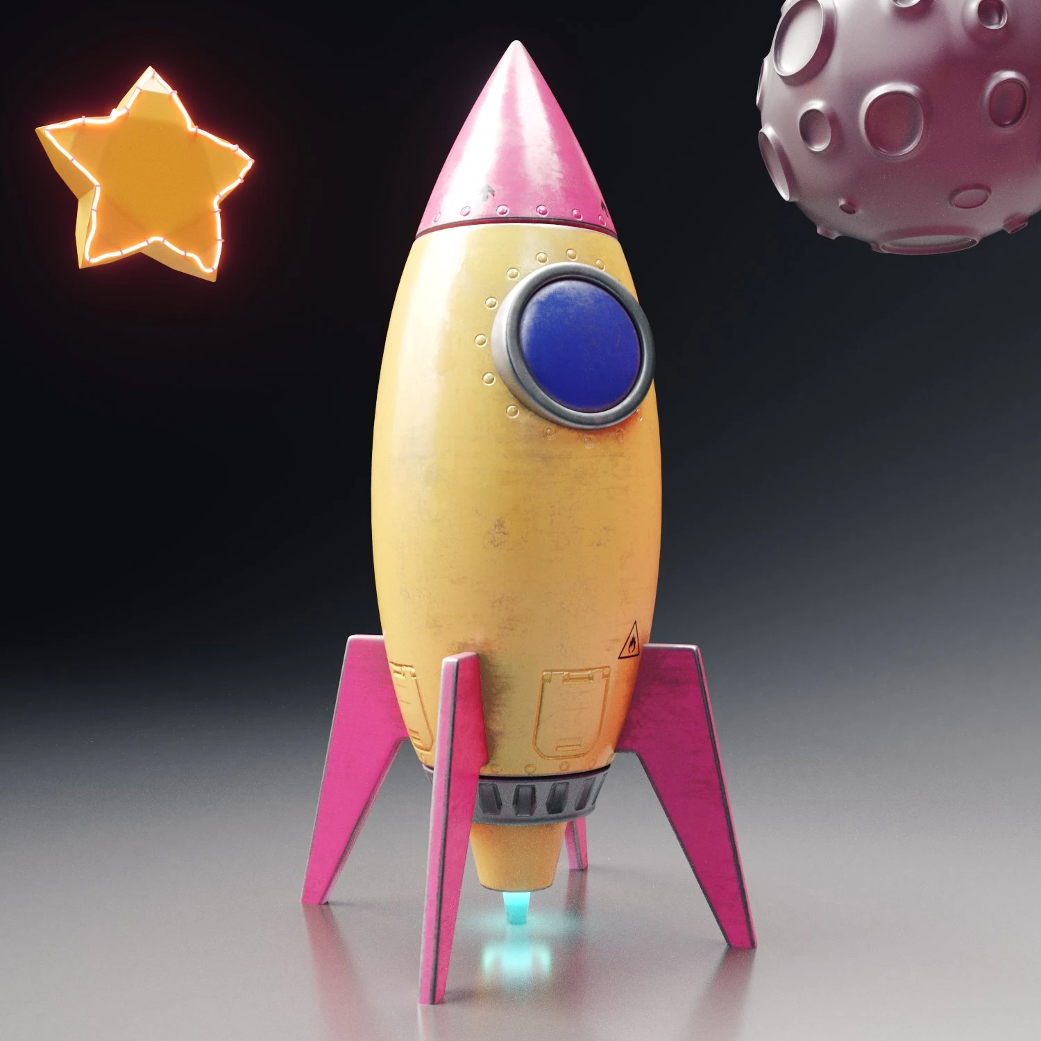 toy rocket 3D Model .c4d .max .obj .3ds .fbx .stl .blend 