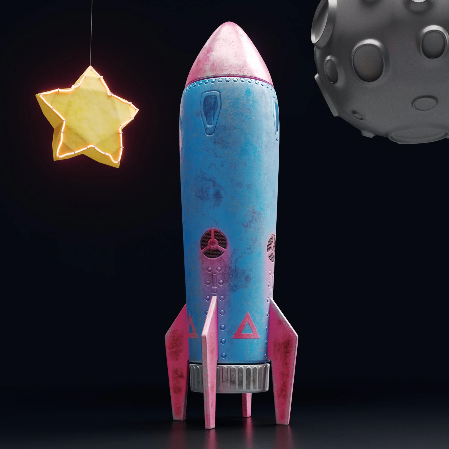 toy rocketvol2 3D Model .c4d .max .obj .3ds .fbx .stl .blend 