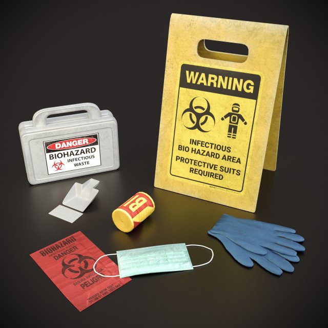 bio hazard pack 3D मॉडल .c4d .max .obj .3ds .fbx .stl .blend 