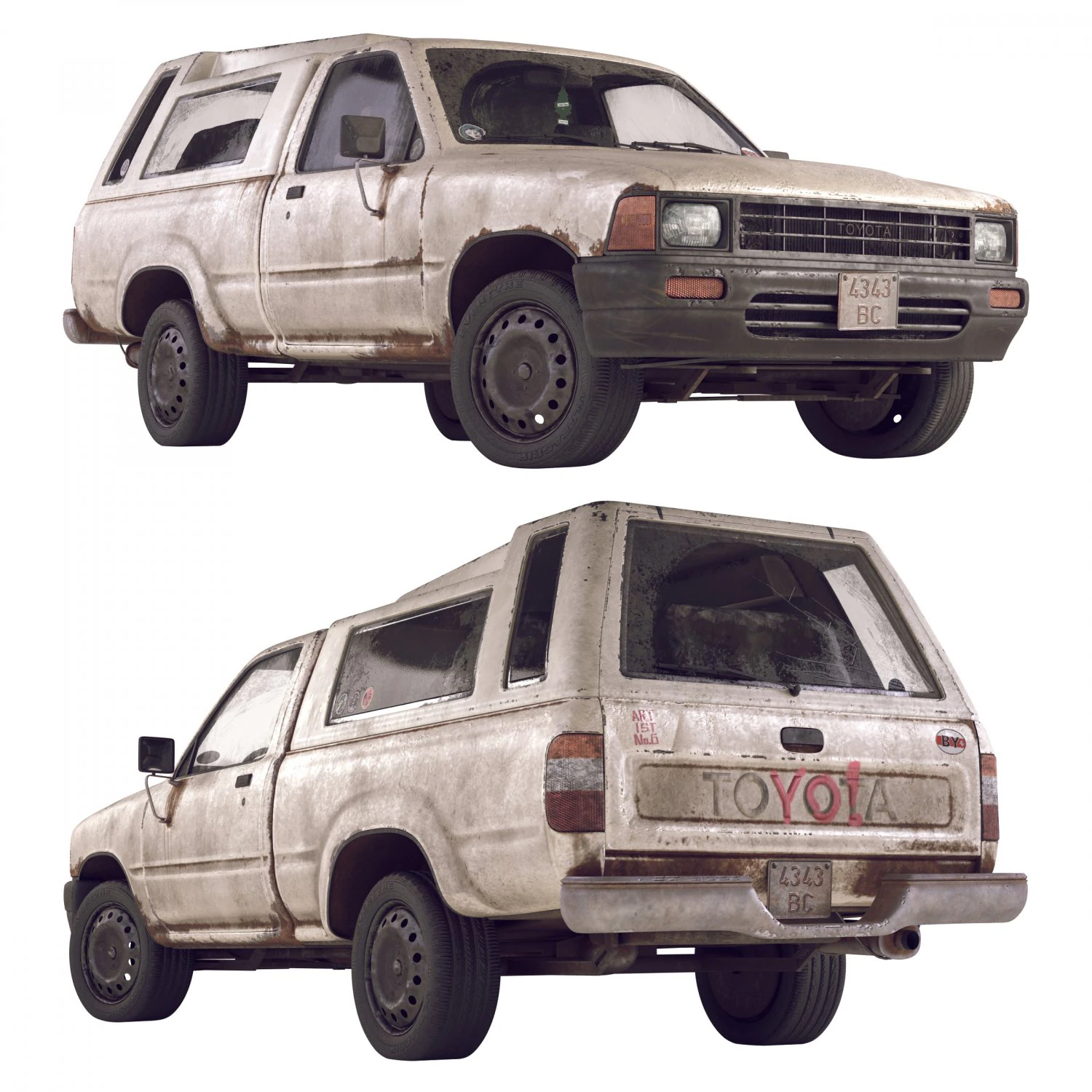 toyota hilux 3D Model .c4d .max .obj .3ds .fbx .stl .blend 