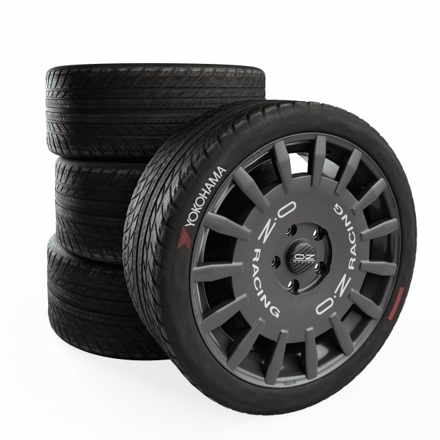 oz rally racing black wheel 3D 모델 .c4d .max .obj .3ds .fbx .stl .blend 