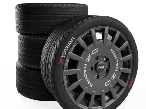 oz rally racing black wheel 3Dモデル