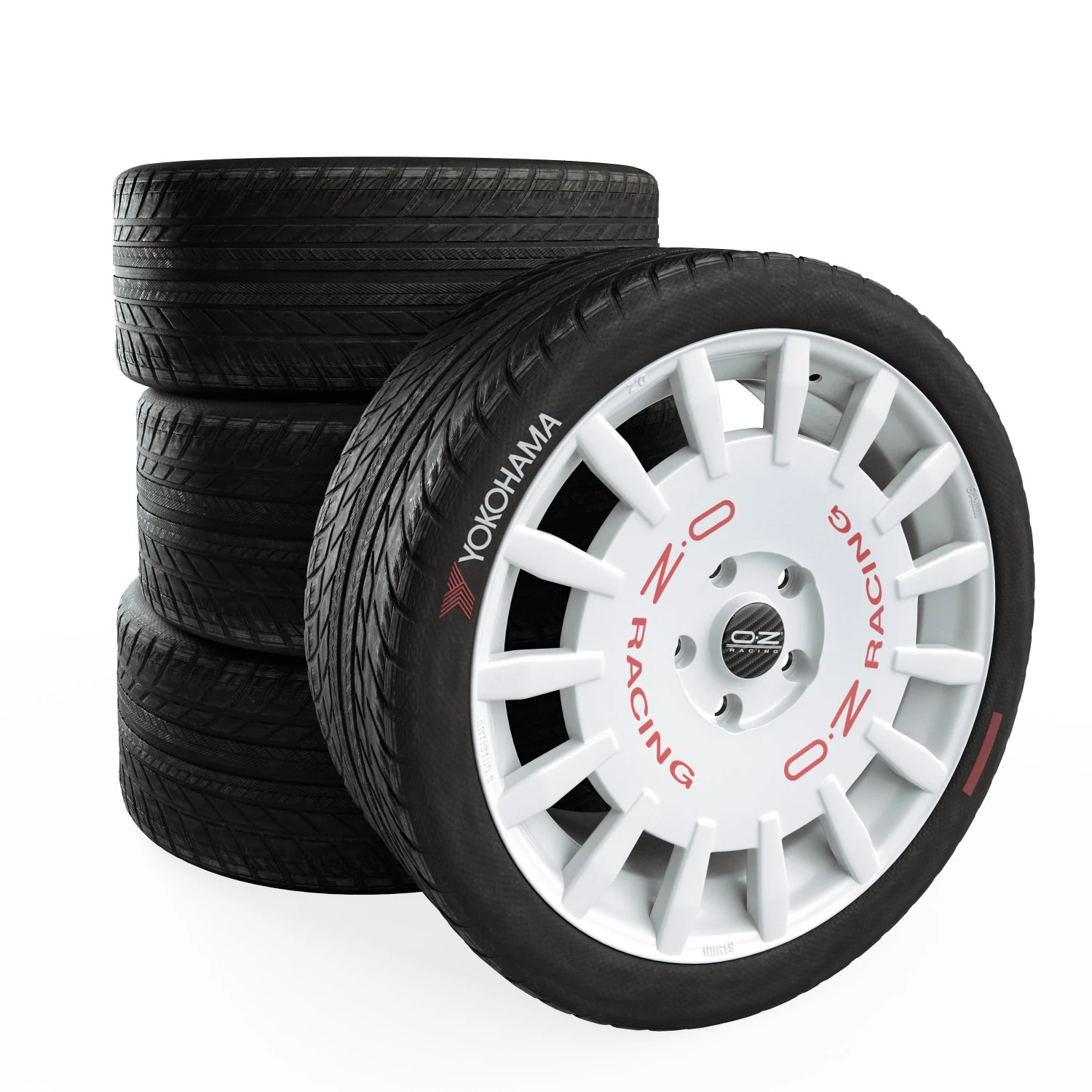 oz rally racing white wheel 3D Model .c4d .max .obj .3ds .fbx .stl .blend 