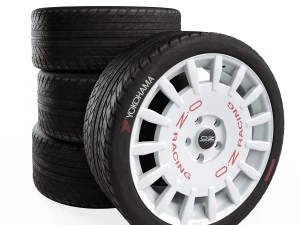 oz rally racing white wheel 3D Model