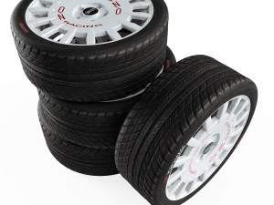 oz rally racing white wheel 3D Model