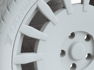 oz rally racing white wheel 3D Model