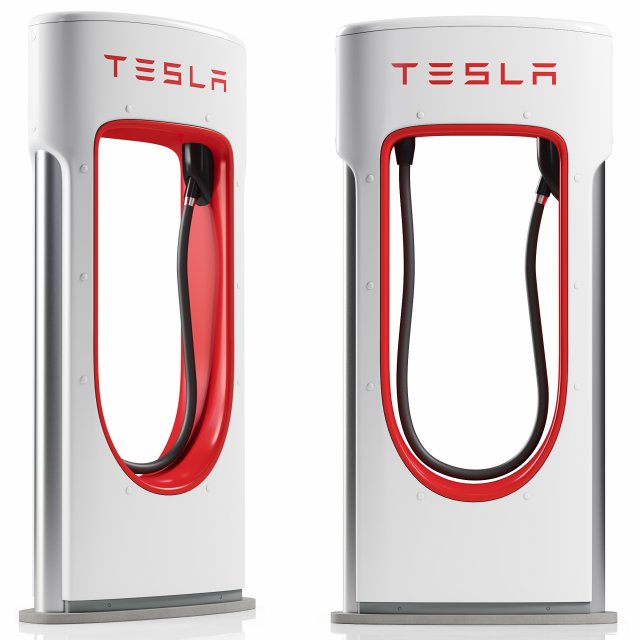 tesla supercharger charging station Modello 3D .c4d .max .obj .3ds .fbx .stl .blend 