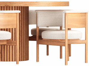 ANANAS Docia Dining Table and Lounge Chair N-CC01 by Karimoku Case Study 3D 模型