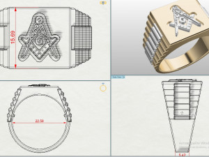 masonic ring 3D 모델