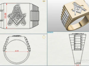共济会戒指 3D 模型