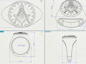 masonic ring02 3Dモデル