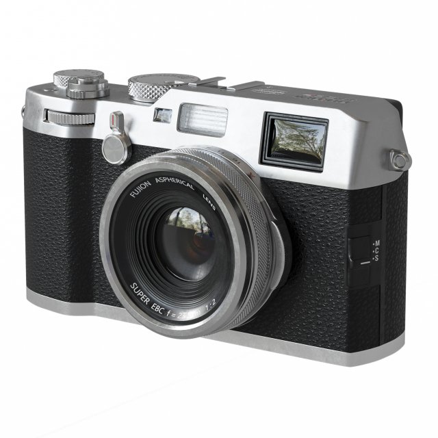 compact premium fujifilm x100f silver camera Modelo 3D .c4d .max .obj .3ds .fbx .stl .blend 