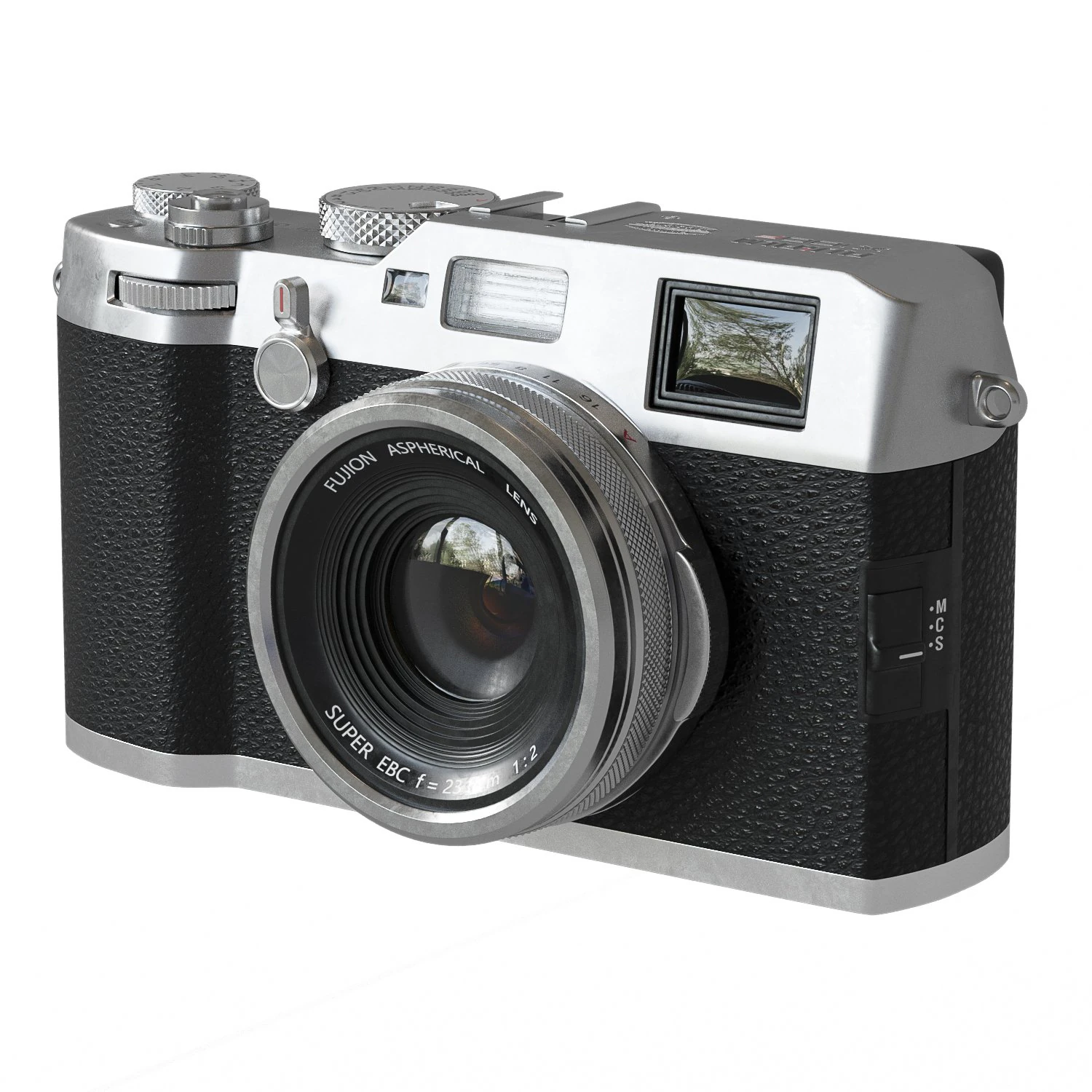 compact premium fujifilm x100f silver camera 3D Model .c4d .max .obj .3ds .fbx .stl .blend