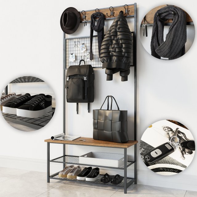 Hallway Industrial Shoe Rack Bench 3d Model In Other 3dexport
