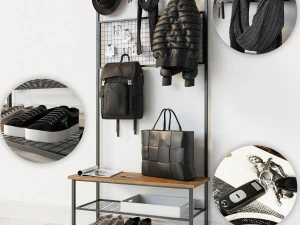 banco zapatero industrial para pasillo Modelo 3D