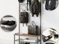 Hallway Industrial Shoe Rack Bench 3D Model