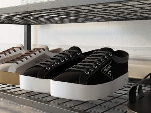 hallway industrial shoe rack bench 3D मॉडल