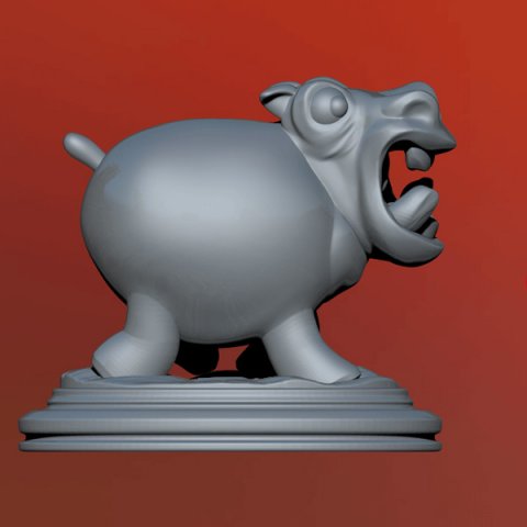 hippo 3D Print Model .c4d .max .obj .3ds .fbx .stl .blend 
