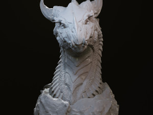 Dragon head in stone 3d print model 100 and 200mm 3D Print Model