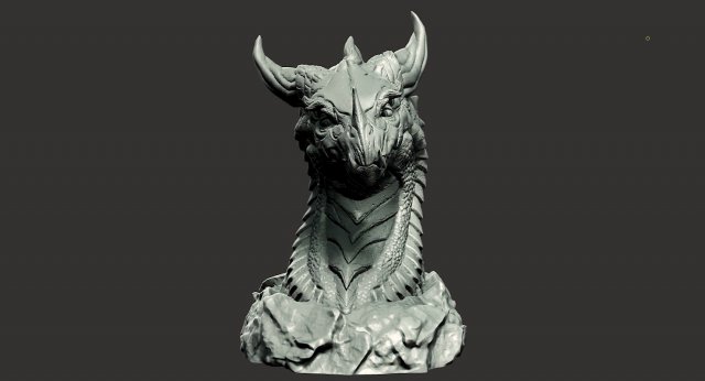 Dragon head in stone 3d print model 100 and 200mm 3D Print Model in  Monsters & Creatures 3DExport