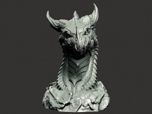 Dragon head in stone 3d print model 100 and 200mm 3D Print Model