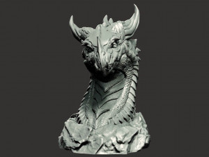 Dragon head in stone 3d print model 100 and 200mm 3D Print Model
