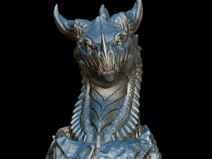 Dragon head in stone 3d print model 100 and 200mm 3D Print Model