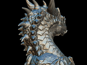 Dragon head in stone 3d print model 100 and 200mm 3D Print Model