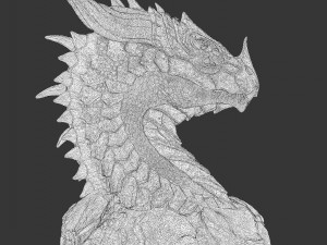 Dragon head in stone 3d print model 100 and 200mm 3D Print Model