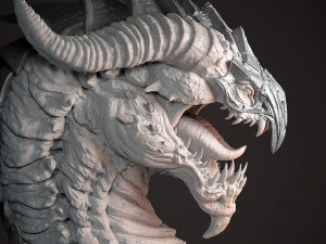 Screaming dragon head 100 150 and 200 mm in height 3D Print Model