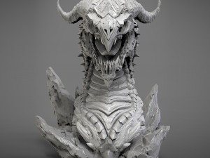 Screaming dragon head 100 150 and 200 mm in height Modelo de impresión 3D
