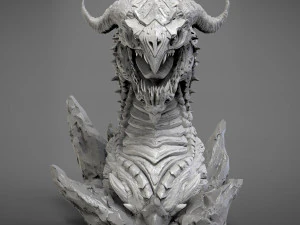 Screaming dragon head 100 150 and 200 mm in height 3D Print Model