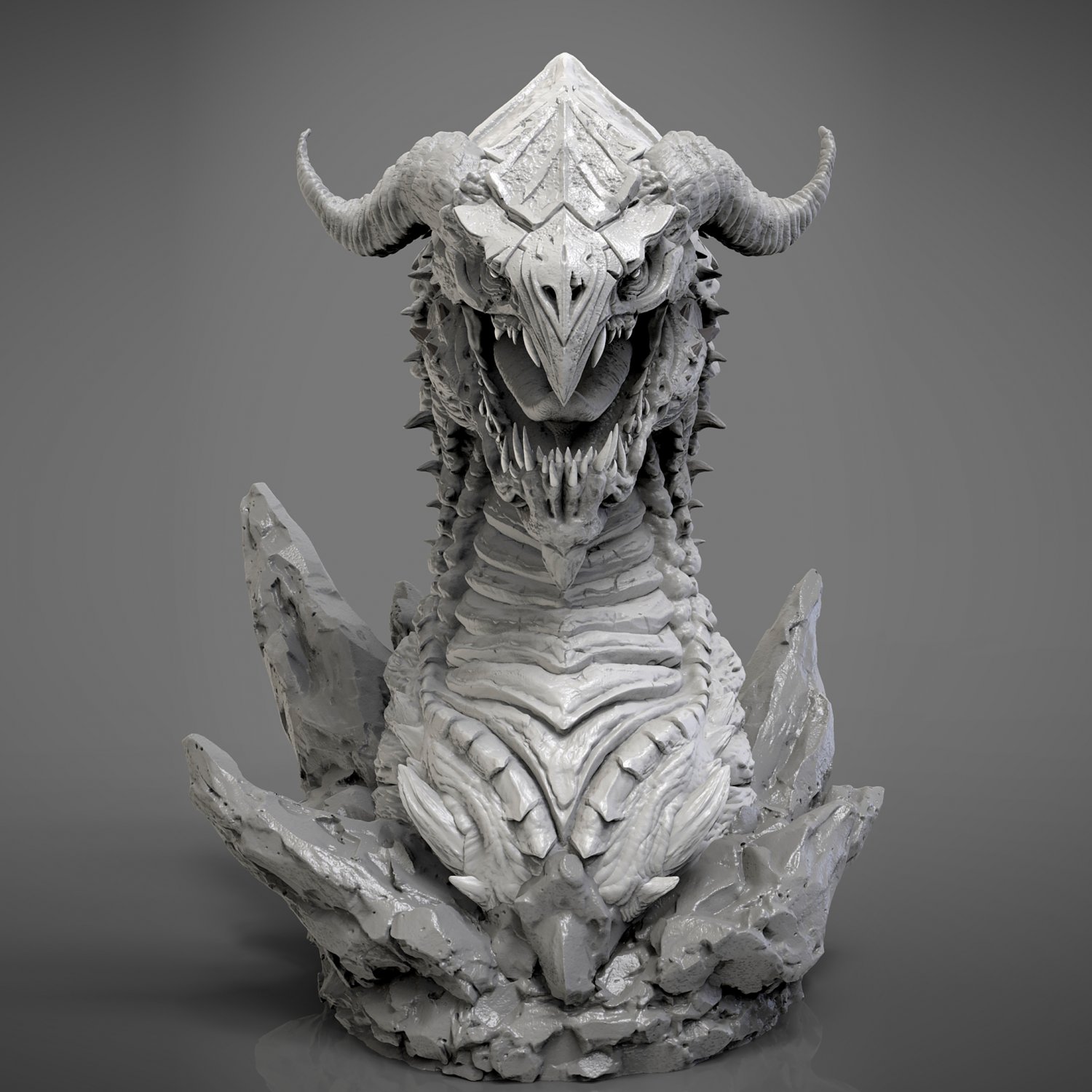 Screaming dragon head 100 150 and 200 mm in height 3D Print Model in ...