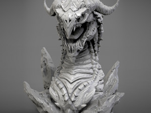 Screaming dragon head 100 150 and 200 mm in height Modelo de impresión 3D