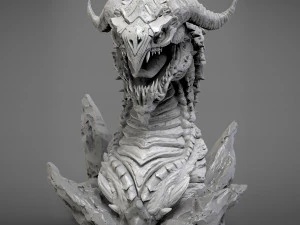 Screaming dragon head 100 150 and 200 mm in height 3D Print Model