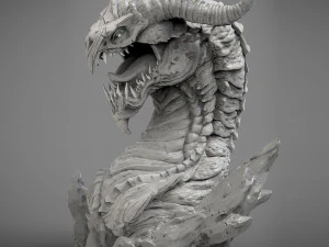 Screaming dragon head 100 150 and 200 mm in height 3D Print Model
