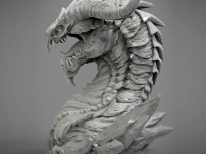 Screaming dragon head 100 150 and 200 mm in height 3D Print Model