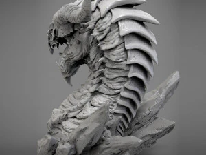 Screaming dragon head 100 150 and 200 mm in height 3D Print Model