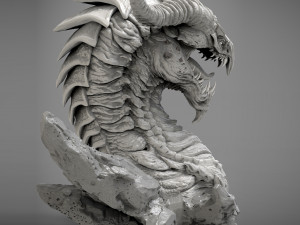 Screaming dragon head 100 150 and 200 mm in height Modelo de impresión 3D