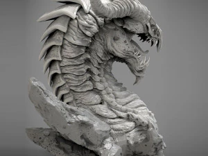 Screaming dragon head 100 150 and 200 mm in height 3D Print Model