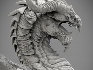 Screaming dragon head 100 150 and 200 mm in height Modelo de impresión 3D