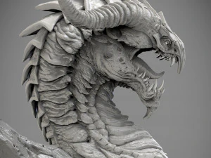 Screaming dragon head 100 150 and 200 mm in height 3D Print Model