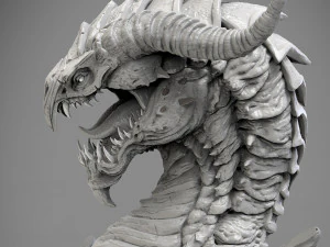 Screaming dragon head 100 150 and 200 mm in height 3D Print Model