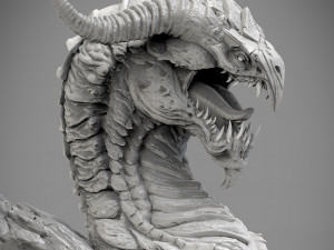 Screaming dragon head 100 150 and 200 mm in height Modelo de impresión 3D