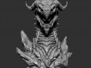 Screaming dragon head 100 150 and 200 mm in height 3D Print Model