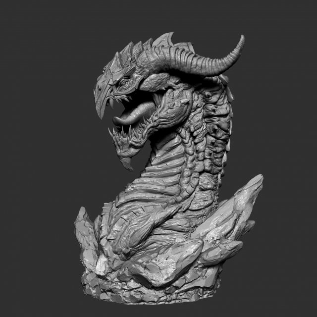 Screaming dragon head 100 150 and 200 mm in height 3D Print Model in  Monsters & Creatures 3DExport
