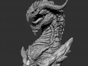 Screaming dragon head 100 150 and 200 mm in height 3D Print Model
